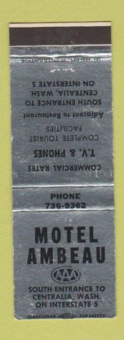 Matchbook Cover - Motel Ambeau Centralia WA