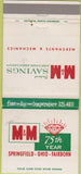Matchbook Cover - M and M Savings Loan Springfield OH 30 Strike