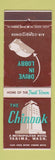 Matchbook Cover - Chinook Hotel Yakima WA