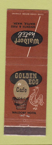 Matchbook Cover - Waldorf Hotel Seattle WA Golden Egg Cafe