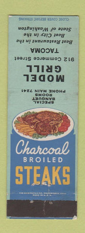 Matchbook Cover - Model Grill Tacoma WA