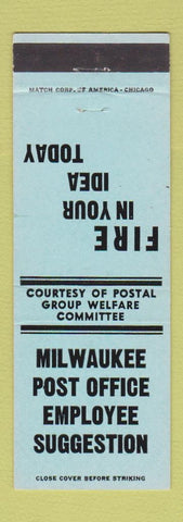 Matchbook Cover - Milwaukee Post Office Employee Suggestions WI