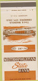 Matchbook Cover - Metropolitan State Bank Commerce City CO 30 Strike
