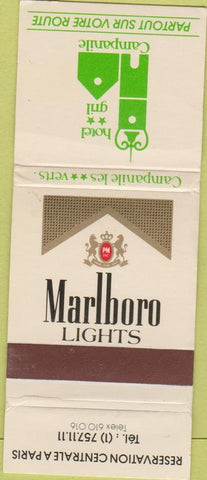 Matchbook Cover - Marlboro Lights Cigarettes Paris Camanile WEAR