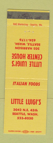 Matchbook Cover - Little Luigie's Center House Seattle WA Italian