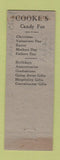 Matchbook Cover - Cooke's Candy Nut Shoppes Seattle WA WORN