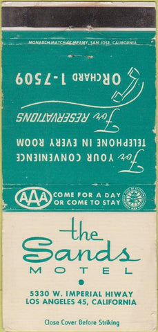 Matchbook Cover - Sands Motel Los Angeles CA WEAR 30 Strike