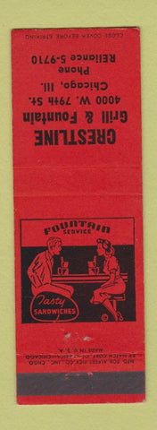 Matchbook Cover - Crestline Grill Fountain Chicago IL