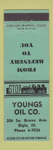 Matchbook Cover - Youngs Oil Company Elgin IL