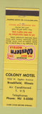 Matchbook Cover - Colony Motel Brookfield IL
