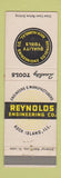 Matchbook Cover - Reynolds Engineering Tools Rock Island IL