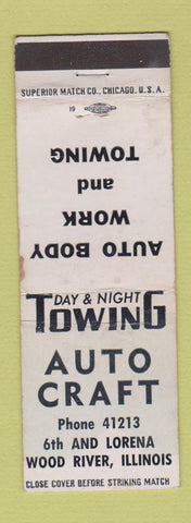 Matchbook Cover - Auto Craft Wood River IL car repair WEAR