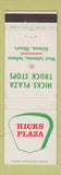 Matchbook Cover - Hicks Plaza Truck Stops Gilman IL CREASE
