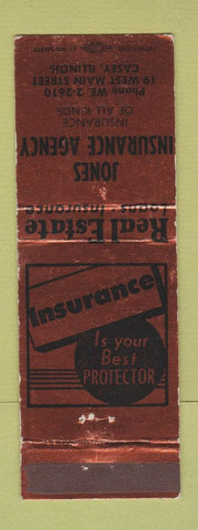Matchbook Cover - Jones Insurance Agency Casey IL