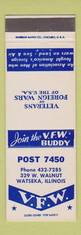 Matchbook Cover - VFW Watseka IL