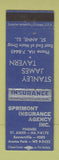Matchbook Cover - Sprimont Insurance St Anne Beaverdale IL Stanley James Tavern