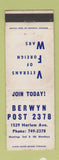 Matchbook Cover - VFW Berwyn IL