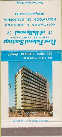 Matchbook Cover - First Federal Bank Hollywood CA 30 Strike
