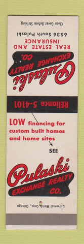 Matchbook Cover - Pulaski Exchange Real Estate Insurance Chicago IL SAMPLE WEAR