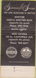 Matchbook Cover - Guarantee Savings Bank West Covina CA 30 Strike
