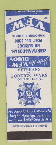Matchbook Cover - VFW Berryman Doran Bainbridge Post Hanover IL