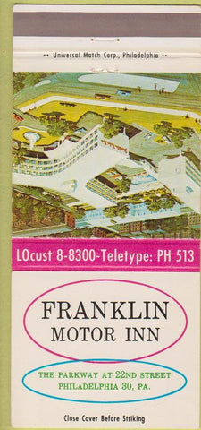 Matchbook Cover - Franklin Motor Inn Philadelphia PA 30 Strike