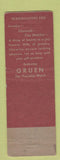 Matchbook Cover - Gruen Watches Ottawa IL