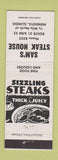 Matchbook Cover - Sam's Steak House Mendota IL