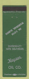 Matchbook Cover - Keyser Oil Waukegan IL