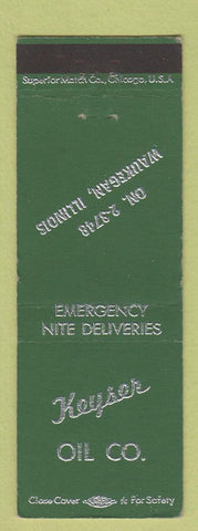 Matchbook Cover - Keyser Oil Waukegan IL
