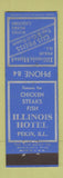 Matchbook Cover - Illinois Hotel Pekin IL