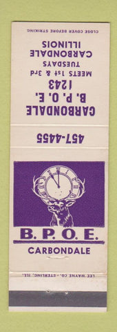 Matchbook Cover - Elks Lodge Carbondale IL