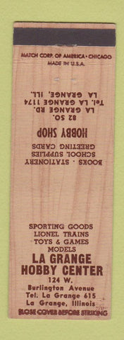 Matchbook Cover - La Grange Hobby Center IL sporting goods Lionel Trains