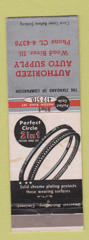 Matchbook Cover - Perfect Circle Piston Rings Wood River IL WEAR