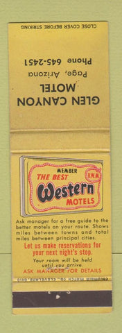 Matchbook Cover - Glen Canyon Motel Page AZ WEAR