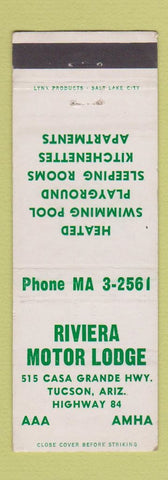 Matchbook Cover - Riviera Motor Lodge Tucson AZ