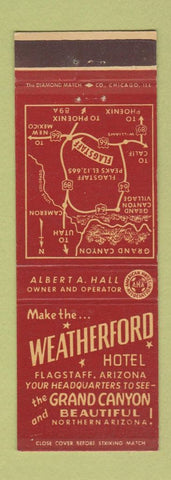 Matchbook Cover - Weatherford Hotel Flagstaff AZ