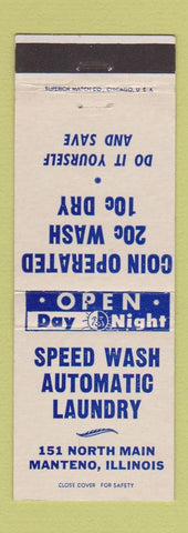 Matchbook Cover - Speed Wash Automatic Laundry Manteno IL