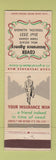 Matchbook Cover - Cover Insurance Agency Real Estate Toulon IL low phone #
