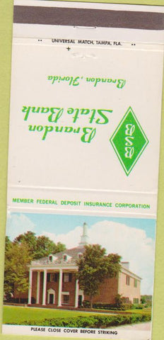 Matchbook Cover - Brandon State Bank FL 30 Strike