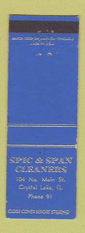 Matchbook Cover - Spic & Span Claners Cyrstal Lake IL low phone #