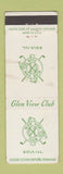 Matchbook Cover - Glen View Club Golf IL WORN