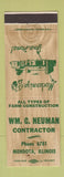 Matchbook Cover - William Neuman Contractor Mendota IL