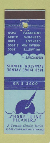 Matchbook Cover - Hore Line Cleaners Evanston IL Glencoe Glenview