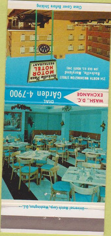 Matchbook Cover - Rockville Plaza Motor Hotel MD 30 Strike