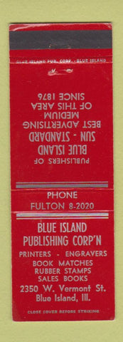 Matchbook Cover - Blue Island Publishing Printers Blue Island IL