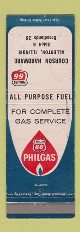 Matchbook Cover - Phillips 66 gas Courson Hardware Allerton IL