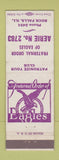 Matchbook Cover - Eagles Club Rock Falls IL low phone #