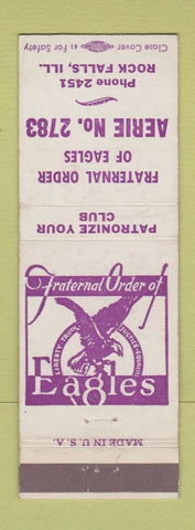 Matchbook Cover - Eagles Club Rock Falls IL low phone #