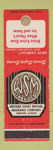Matchbook Cover - Western States Insurance Freeport IL